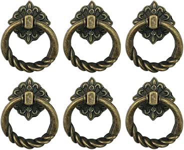 Gobesty tiradores de cajón retro, 6 piezas Tirador vintage para cajones