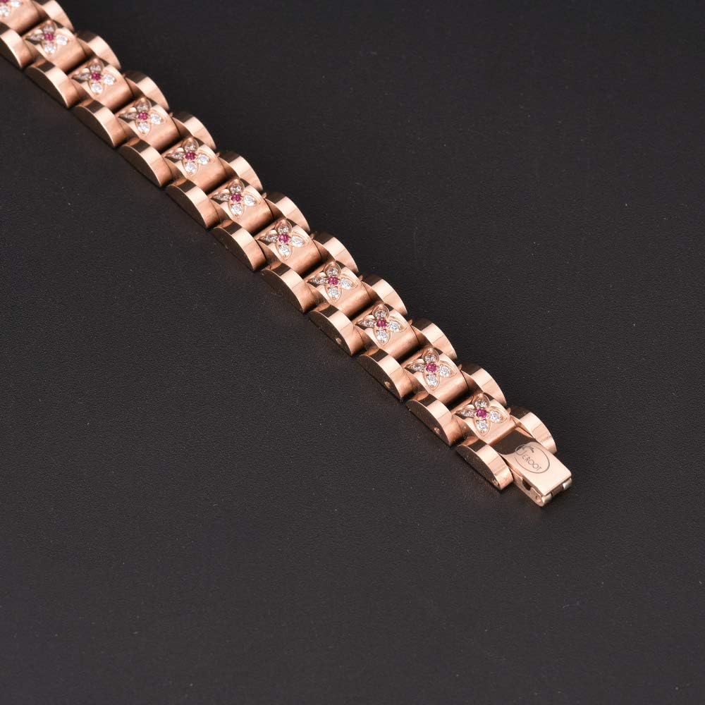 Magnetic Therapy Bracelet for Women Titanium Steel Health Pain Relief for Arthritis Wristband with Adjustable and Carpal Tunne（Rose Gold）: Health & Personal Care