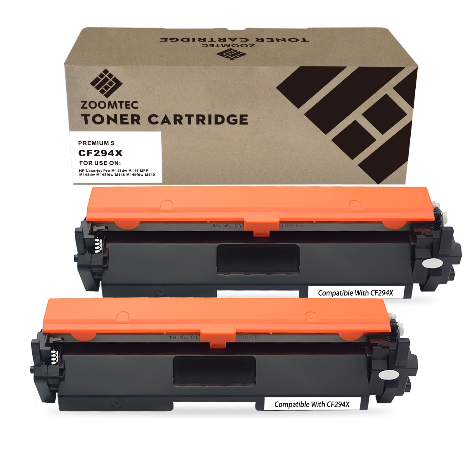 ZOOMTEC Replacement for HP CF294X 94X CF294A Toner Cartridge Compatible for HP Laserjet Pro MFP M118dw M118 M148dw M148fdw M148 M149fdw M149 (2 Black)