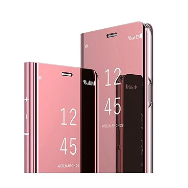 Clear View Standing Cover für das Samsung Galaxy S8, kompatibel mit Galaxy S8, Spiegel Handyhülle Schutzhülle Flip Cover Schu