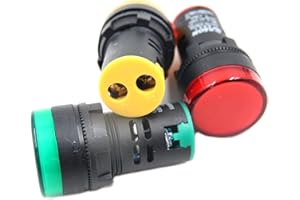 Preamer 3pcs 22mm Panel Mount Electronic Led Indicator Light Blue Green Red White Yellow Signal Lamp Pilot AC DC 110V AD16 Beacon Light Led AD16-22DS