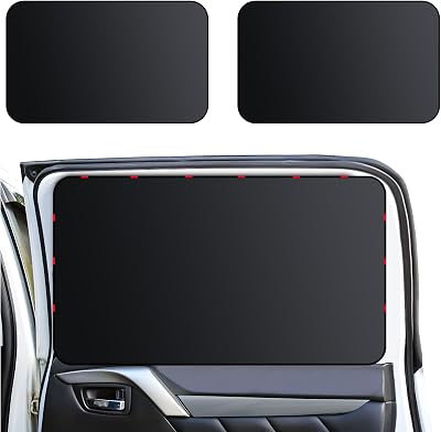 ZATOOTO Car Side Window Shades Magnetic Sunshades 2PCS Black Universal