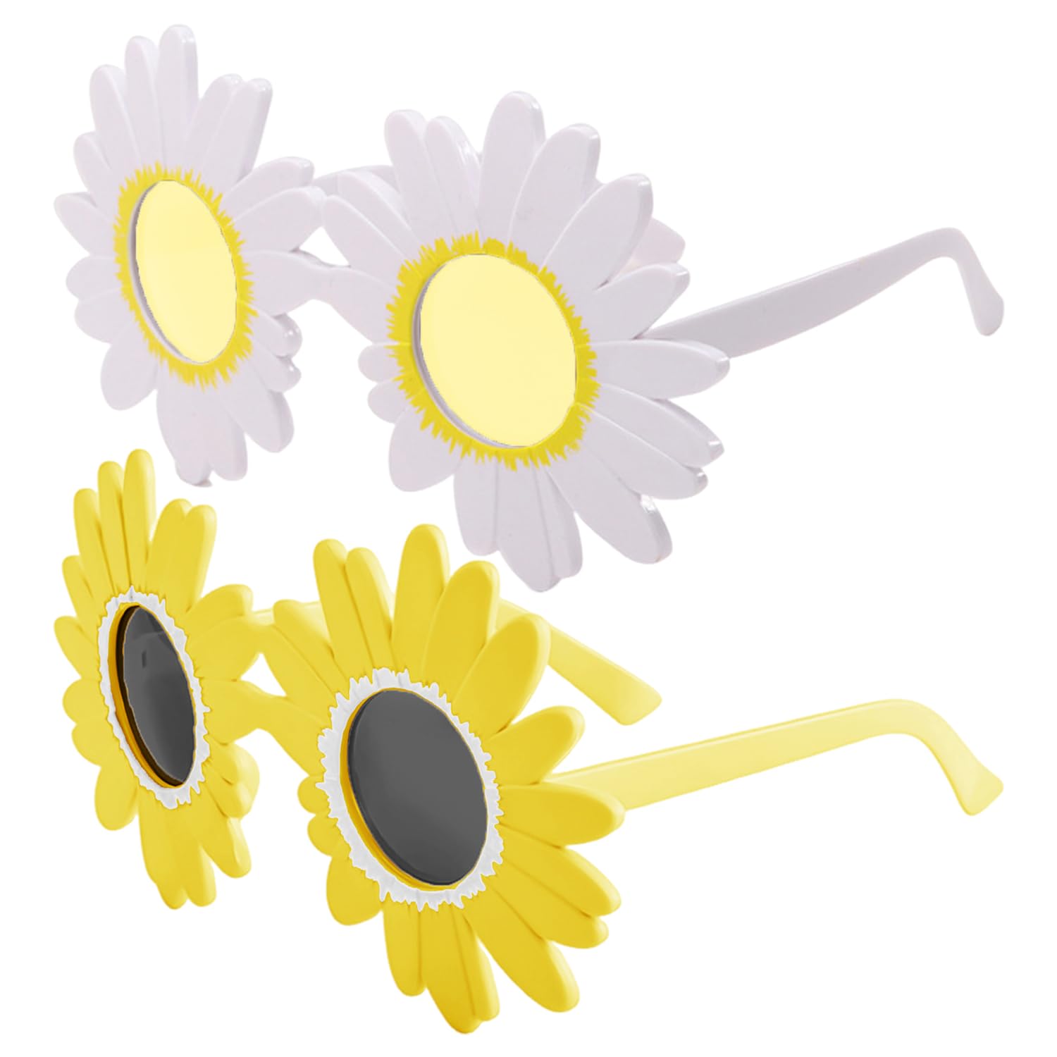NIDHFG 2 Pieces Of Daisy Styling Glasses, Creative Glasses, Fun Glasses, Photo Props, Party Costume Accessories.