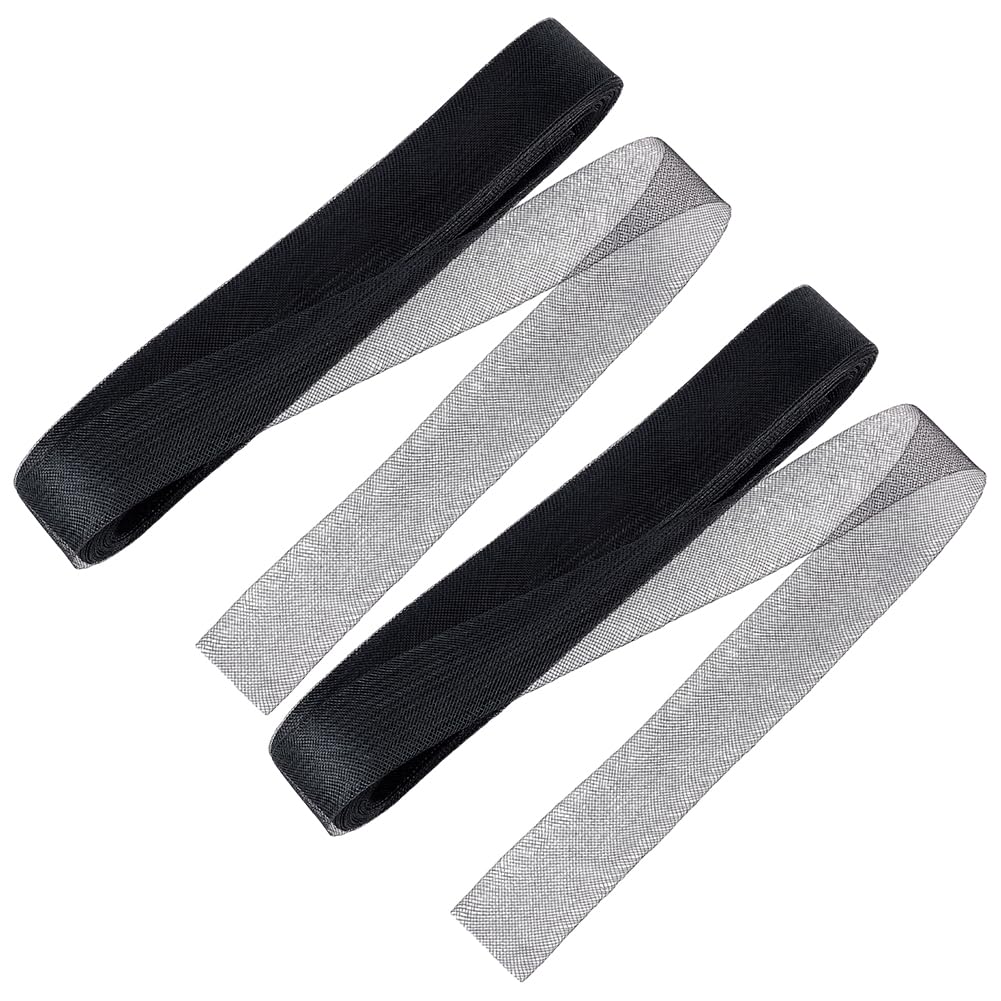 NBEADS 50 Yards 1.57Inch Stiff Horsehair Braid for Polyester Boning Sewing Wedding Dress Dance Gowns Dress Accessories, Black