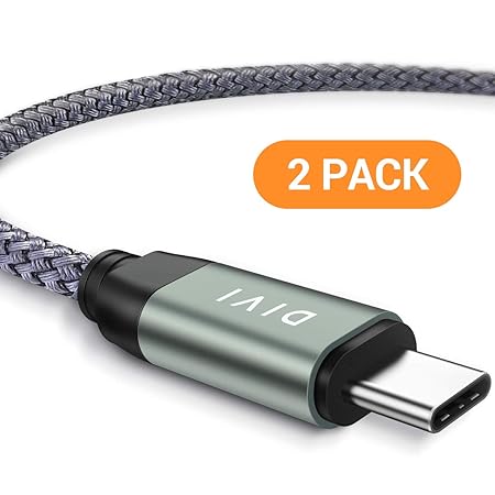 DIVI USB C Kabel auf USB 3.1 A, [2 Stück] 2m Aluminum USB Typ C Schnell Ladekabel, Nylon USB 3.0 Kabel für Samsung Galaxy S9 