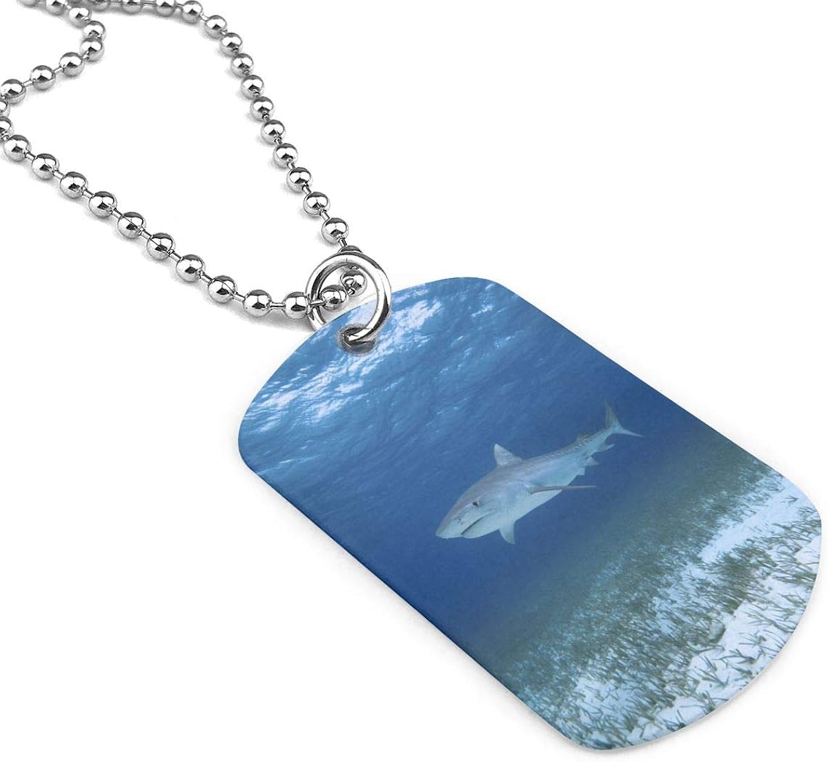 Shark In Underwater Military Brand Necklace Dog Tag