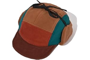 Clakllie Men's Winter Earflaps Baseball Hat Cold Weather Trapper Ushanka Bomber Hat with Brim Foldable Elmer Fudd Hat