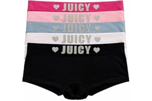 Juicy Couture Comfy Seamless Boyshort Panties, 5 Pack, Nylon Spandex Blend