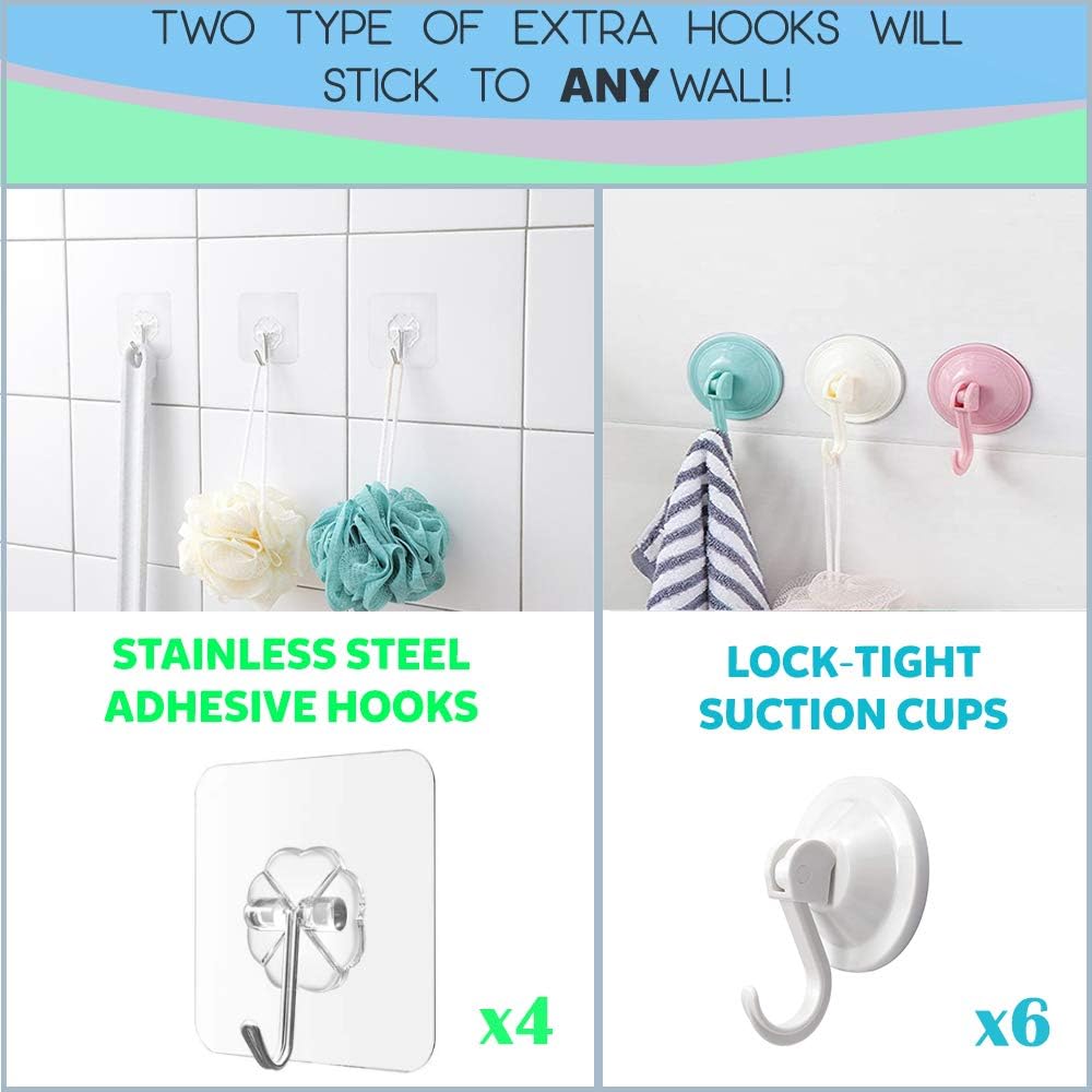 2 x Mesh Bath Toy Organizer + 6 Ultra Strong Hooks – The Perfect Bathtub Toy Holder & Bathroom or Shower Caddy – These Multi-use Net Bags Make Baby Bath Toy Storage Easy – For Kids & Toddlers: Home Improvement