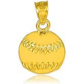 14k Gold Baseball/Softball Sports Charm Pendant