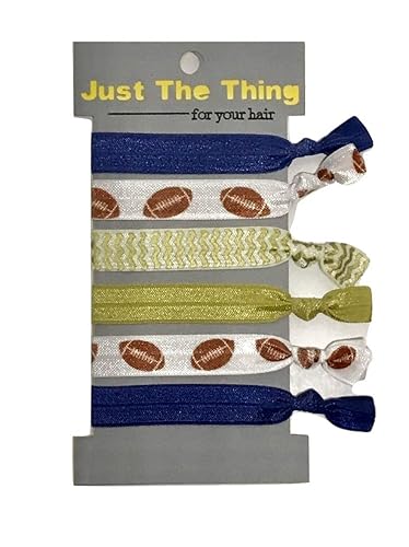 Amazon Com Elastic Hair Tie Football Gold And Navy Collection
