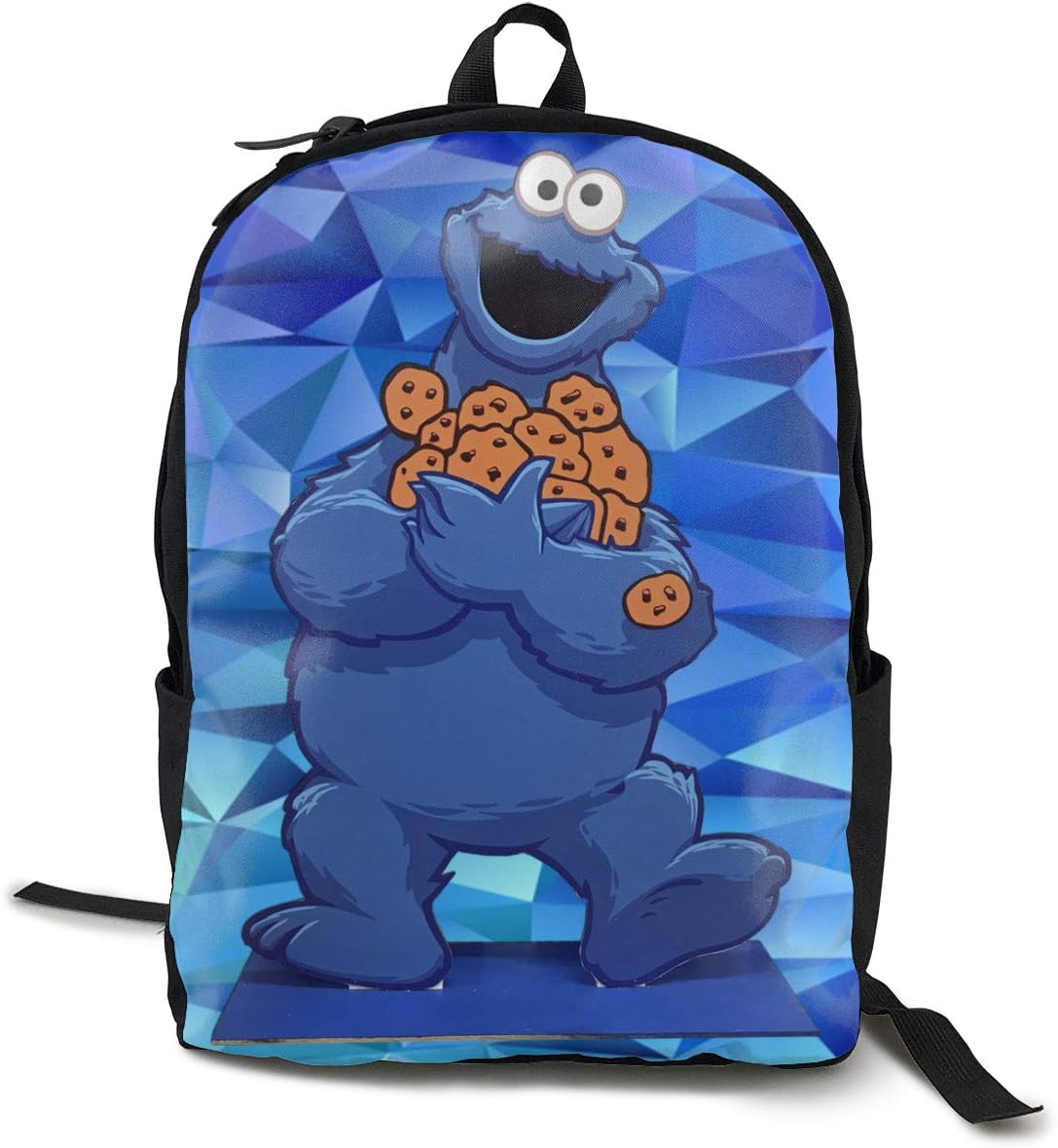 Tondgs Cookie-Monster Children Casual Style Backpack Daypack Bookbag Laptop School Bag Black One Size