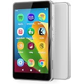 Kids MP3 Player with Spotify, Parental Controls, WiFi and Bluetooth 5.0 | Android 14, App Store, 4" Music Player with Spotify Kids, Amazon Music, Audible, Memory Card Included, Classic Silver