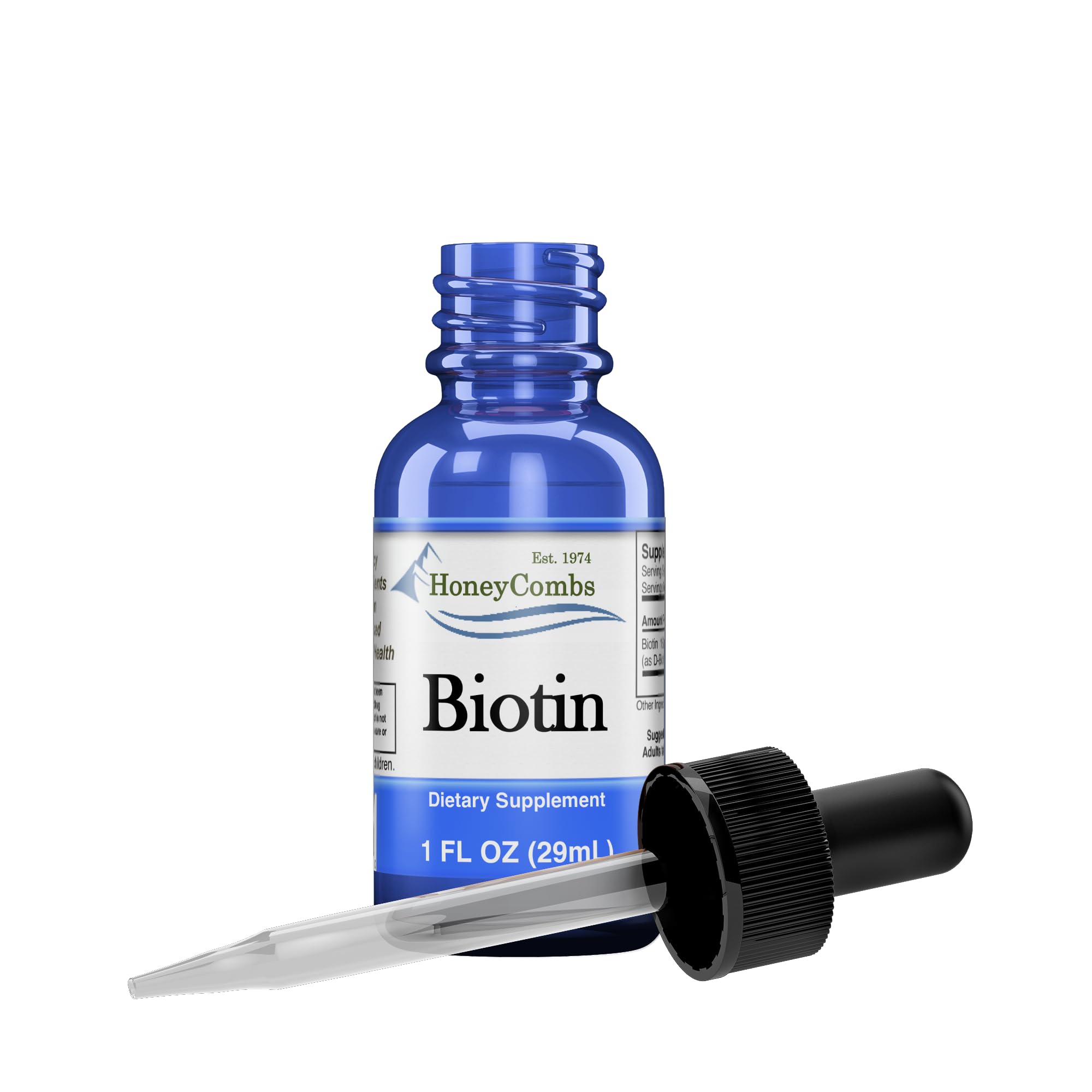 Biotin Liquid Drops Made in USA - Great for Hair, Skin, Nails 500% DV per Serving - 36 Servings per Container - Great for Men, Women, Children - Vegan Vitamin B7 Liquid - Bulk Sizes Also Available