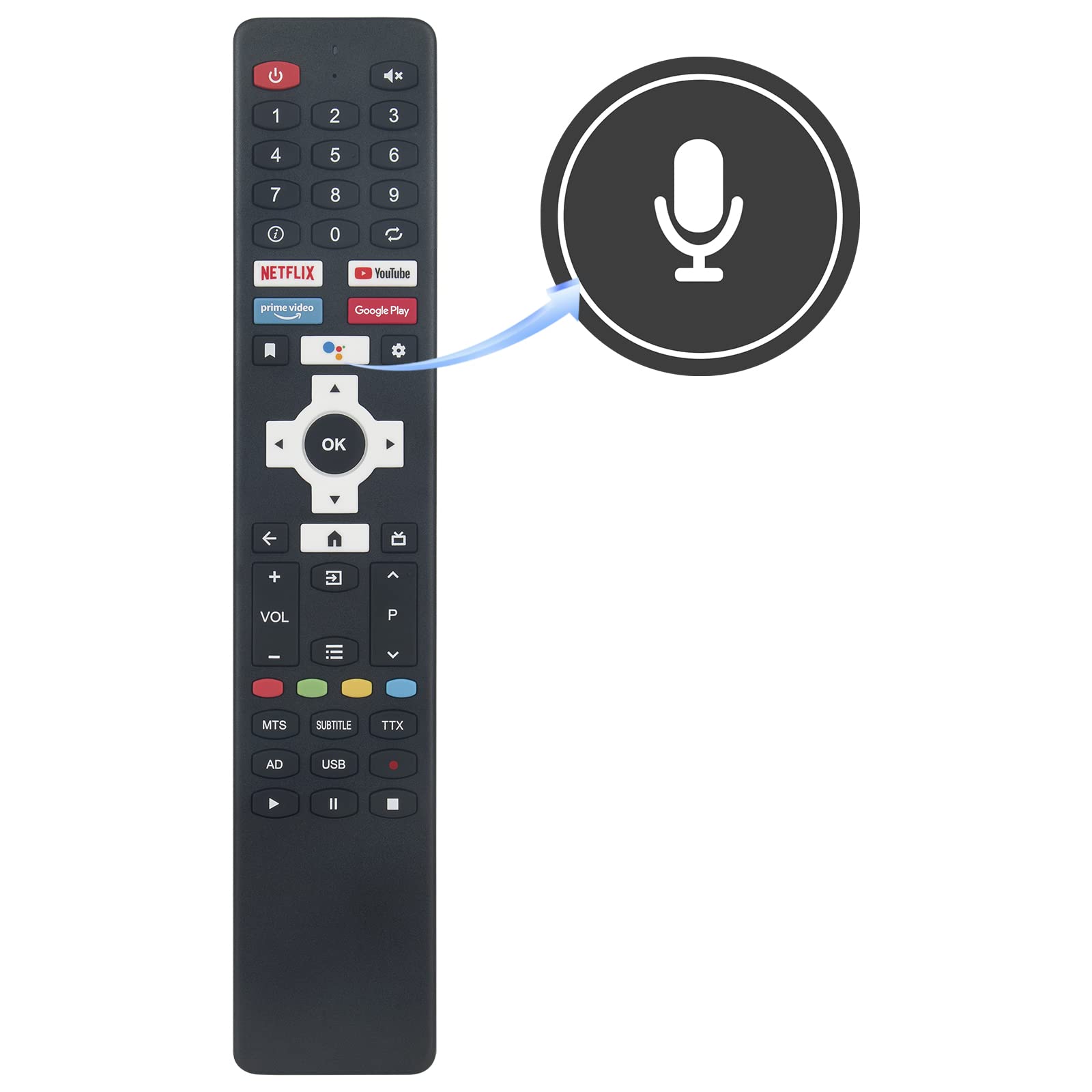 New Remote Control Replacement fit for DYON Smart 32 AD-2 fit for DYON Smart 40 AD-2 100cm (40 Zoll) Android TV fit for Vivax TV-43LE114T2S2 TV-32LE114T2S2 Remote Controller