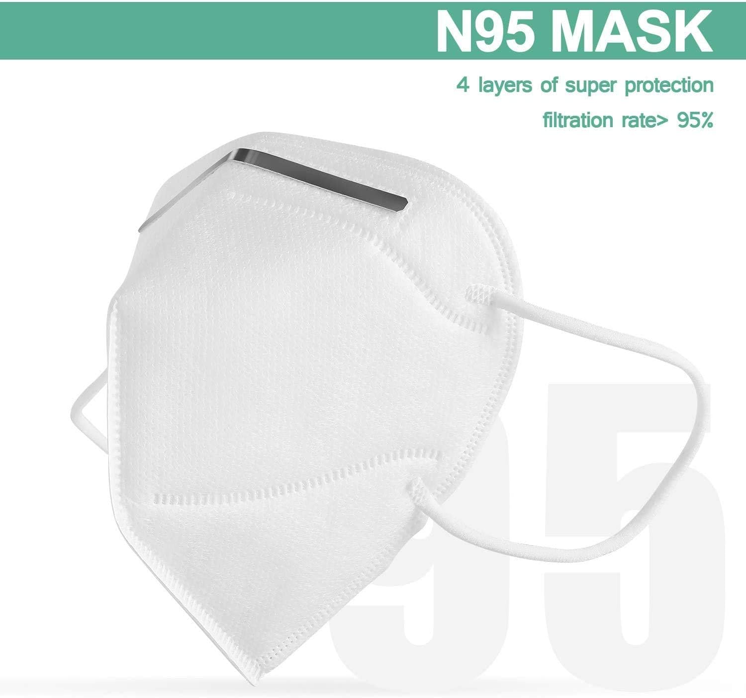 10 Pcs AVHK KN95 Respirator Face Mask Filters Anti Pollution Anti PM2.5 Face Cup Mask Respirator with Active Carbon Fold Flat Dust Mask for Woodworking, Cleaning, and More (Same Effect with N95 mask)