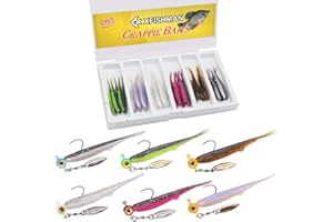 XFISHMAN Crappie-Baits- Plastics-Jig-Heads-Kit-Shad-Minnow-Fishing-Lures-for Crappie-Panfish-Bluegill-40 &135 Piece Kit