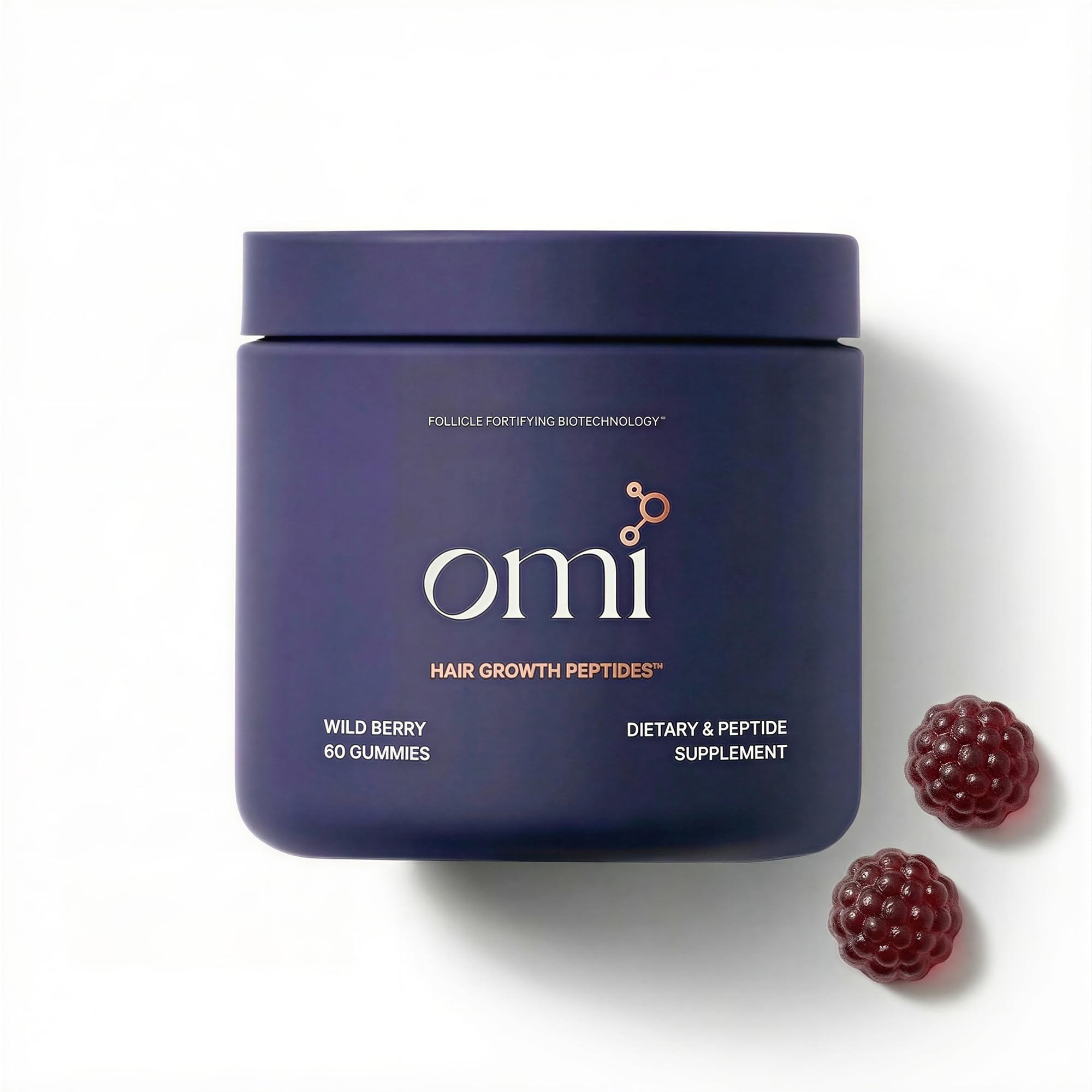 Photo 1 of OMI - Peptides for Hair Growth, Gummies for Women with Patented Follicle Fortifying Biotechnology, Now in Delicious Wild Berry Flavor (60 Gummies)