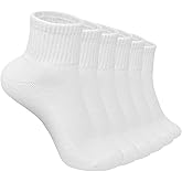 Glory Max 6 Pairs Women Ankle Socks Cotton Solid Color with Cushion for Athletic Running