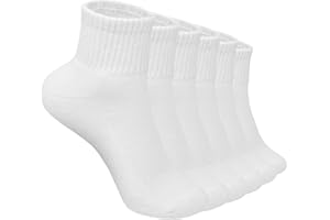 Glory Max 6 Pairs Women Ankle Socks Cotton Solid Color with Cushion for Athletic Running
