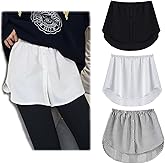 3 Pcs Shirt Extender for Women Adjustable Layering Fake Top Lower Sweep Shirt Half Length Skirt