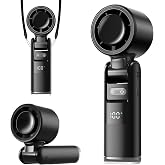 Lerat Portable Handheld Turbo Fan, 5 High-Speed Wind, Battery Operated, Up to 12H Runtime, 3 IN 1 Hand Fan with LED Display &amp; Flashlight, Personal Cooling Fan for Travel, Outdoor, Beach Essentials