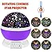 Night Lighting, 3 Modes Rotating Star Light Projector 4LED Romantic Night Lamp Projection, Cosmos Star Sky Moon Lamp Projector for Kids Baby Bedroom, Christmas Gifts BY Noza Tec (Purple)