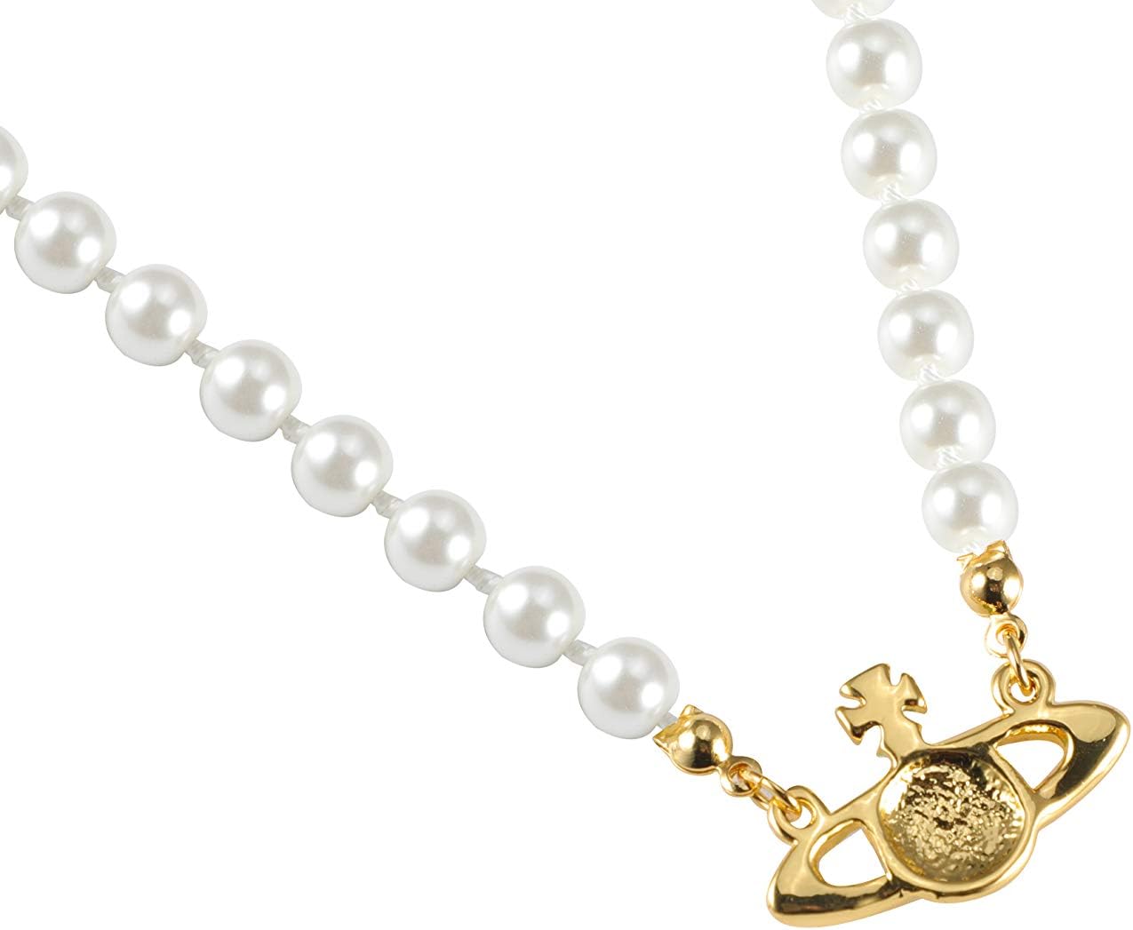 Amazon Com Vivienne Westwood Golden Saturn Pearl Necklace With Special Packing Box And Paper Bag Home Improvement