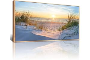 Lapremoly Wood Framed Wall Art For Living Room Wall Decor For Office Bedroom Wall Decorations Blue Ocean Sea Beach Pictures Wall Painting Modern Artwork Posters Ready To Hang Home Decor 20x40 In