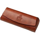Triskel Curved-Top Eyewear Case – Hard Shell PU Leather Glasses Case with Soft Lining, Lightweight with Magnetic Closure