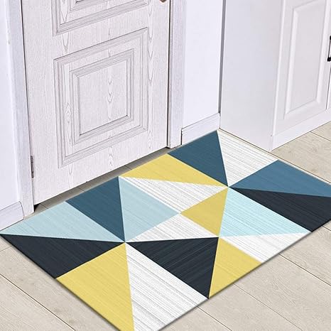 Amazon 玄関マット 定番 プレゼント オールシーズン カラー チェック柄 レトロ 北欧 家庭用 業務用 キッチンマット 折りたたみ 可能 お手入れ簡単 ラグマット かわいい カフェ風 西海岸 夏用 インテリア 60 90cm 雑貨 かっこいい おしゃれ 玄関マット オンライン通販