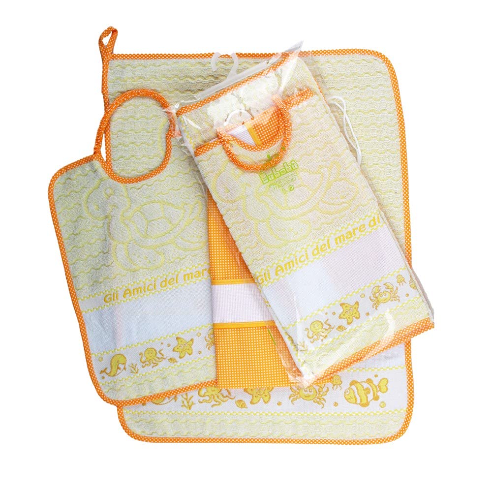 Bubabù COM109-GIAL Asylum Set, Sea Friends, 3 Pieces, Yellow