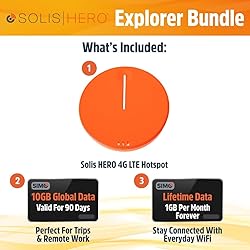 SIMO Solis Hero 4G LTE Hotspot, Includes Lifetime