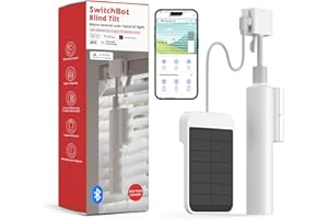SwitchBot Blind Tilt Motorized Blinds - Smart Electric Blinds, Automatic Blind Opener and Closer, Solar Powered, Light Sensing Control, Add Hub Mini to Make it Compatible with Alexa & Google Home