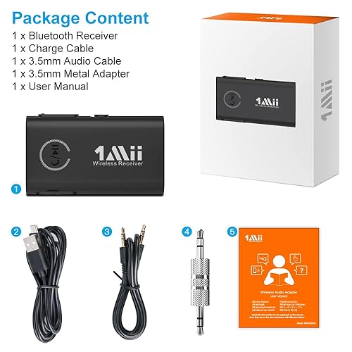 ANSTA Bluetooth Wireless Receiver,Wireless Audio Adapter, Bluetooth Car Kit, 10 Hours Battery Life, For Music, Wired Headphones, Speaker, Hands-free Call, Car Stereo System - View #5