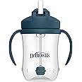 Dr. Brown’s Milestones Baby’s First Straw Cup, Training Cup with Weighted Straw, Dark Blue, 6m+