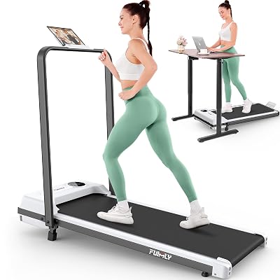FUNMILY Foldable Walking Pad with Handle Bar, 4 in 1 Under Desk Treadmill with Incline, 2025 Upgraded Smart Folding Treadmill for Home/Office, 300 lbs Weight Capacity, Ultra-Quiet