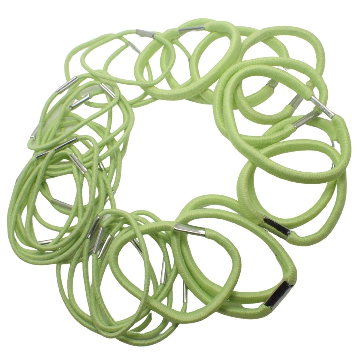 Topkids Accessories 36pc Thick & Thin Hair Bobbles for Girls and Women, Hair Elastics Thin Hair Bands Thick Hair Bobbles Elastic Hair Bands Hair Accessories Hair Ties Hair Elastic Bands (Lime Green)