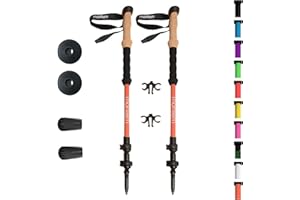 Montem Ultra Strong Trekking, Walking, and Hiking Poles - One Pair (2 Poles) - Collapsible, Lightweight, Quick Locking, Weather-Resistant and Ultra Durable