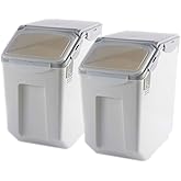 2-Pack 15L/4 Gallon Airtight Food Storage Containers with Locking Lids – Leakproof Dry Dog Food Rice Grain Bin for Kitchen Pantry Organization (507oz)