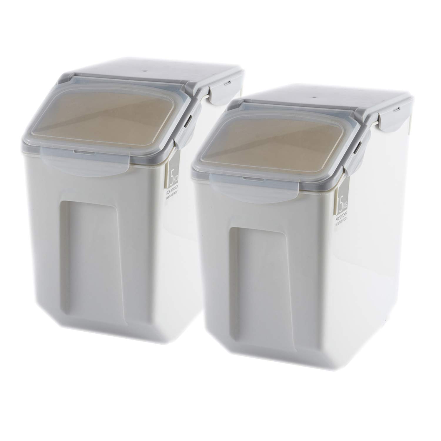 Photo 1 of 2-Pack 15L/4 Gallon Airtight Food Storage Containers with Locking Lids – Leakproof Dry Dog Food Rice Grain Bin for Kitchen Pantry Organization (507oz)