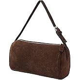 Genuine Leather Barrel Purse Small Handbag Crossbody Bags for Women Hobo bags with Adjustable Strap