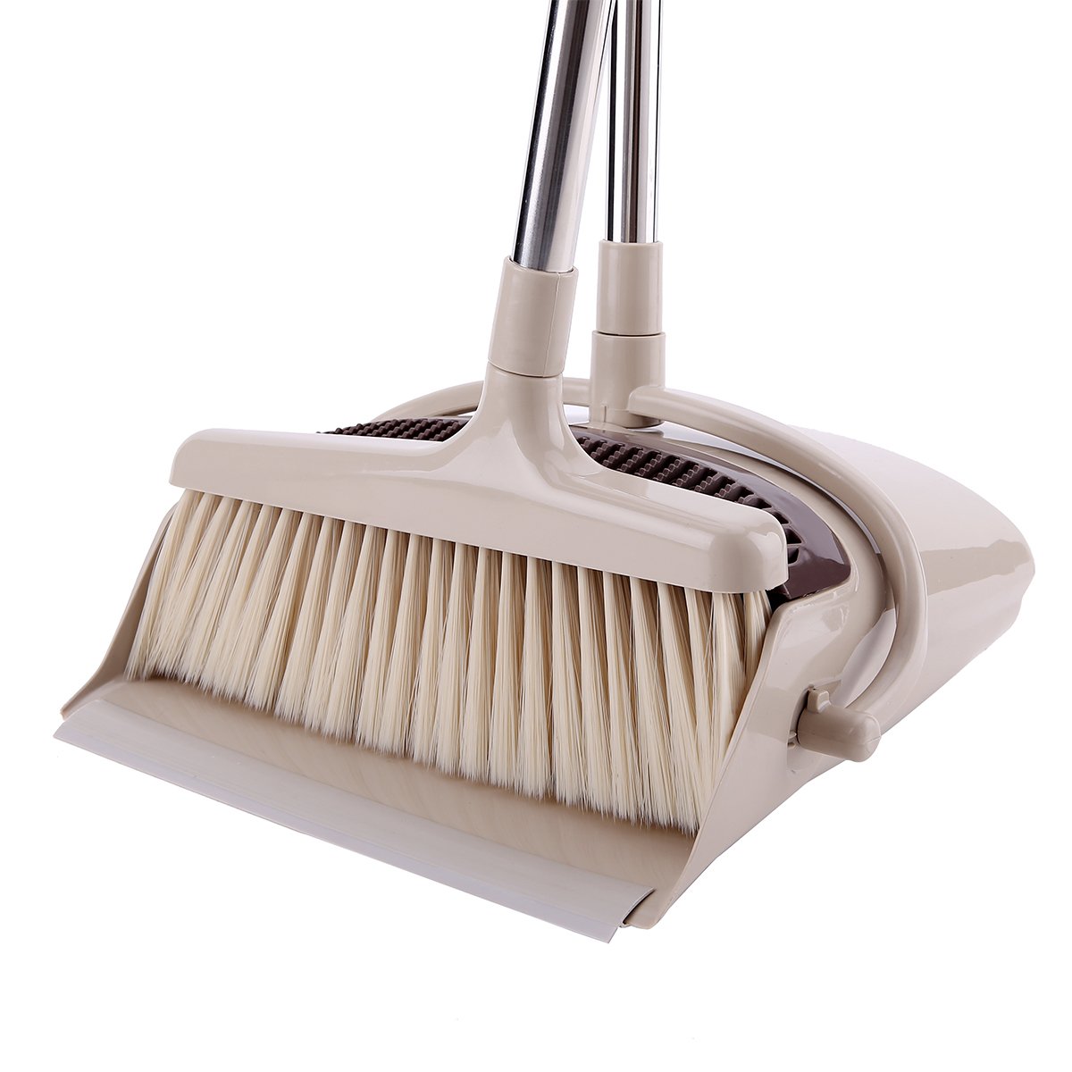 Dust Pan and Broom Set with Long Handle Combo Standing Upright Sweep Use for Pet Dog Hair Home Kitchen Office Lobby Floor
