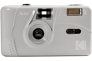 KODAK M35 DA00255-35mm Rechargeable Camera, Fixed Wide Angle Lens, Optical Viewfinder, Built-in Flash, AAA Battery - Grey