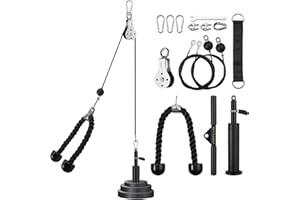 Gym Cable Machine, VINTEAM Fitness Cable Pulley System for LAT Pulldown and Lift Exercise, 2.5m Upgraded Tray Cable Pulley At