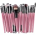 KOLIGHT® 20 Pcs Pro Makeup Set Powder Foundation Eyeshadow Eyeliner Lip Cosmetic Brushes (Black+Pink)