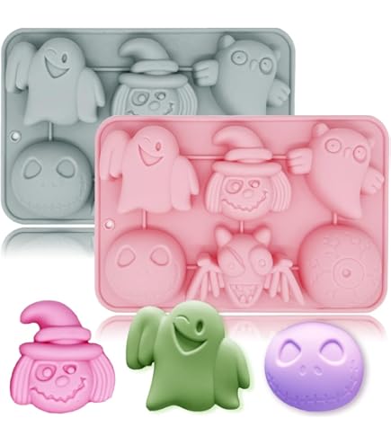 2 Moldes De Silicone Para O Halloween, 18 Cavidades Fantas