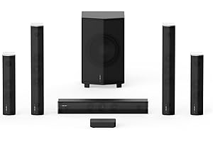 ENCLAVE AUDIO Enclave CineHome PRO - 5.1 Wireless Plug and Play Home Theater Surround Sound System - THX, Dolby, DTS WiSA Certified - Includes 5 Active Wireless Speakers, 10-inch Subwoofer & CineHub Transmitter