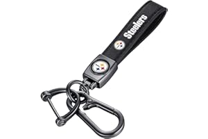 Aollpu Genuine Leather Car Keychain Key Ring Accessories Key Chain Keyring for Football Fans Business Gift Birthday Present