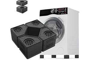 SEISSO Anti Vibration Pads for Washing Machine, Pedestal for Washer and Dryer with 1100 lbs Weight Capacity, Double Heighten Washing Machine Pads for Anti Vibration Slip Protect Laundry Room Floor